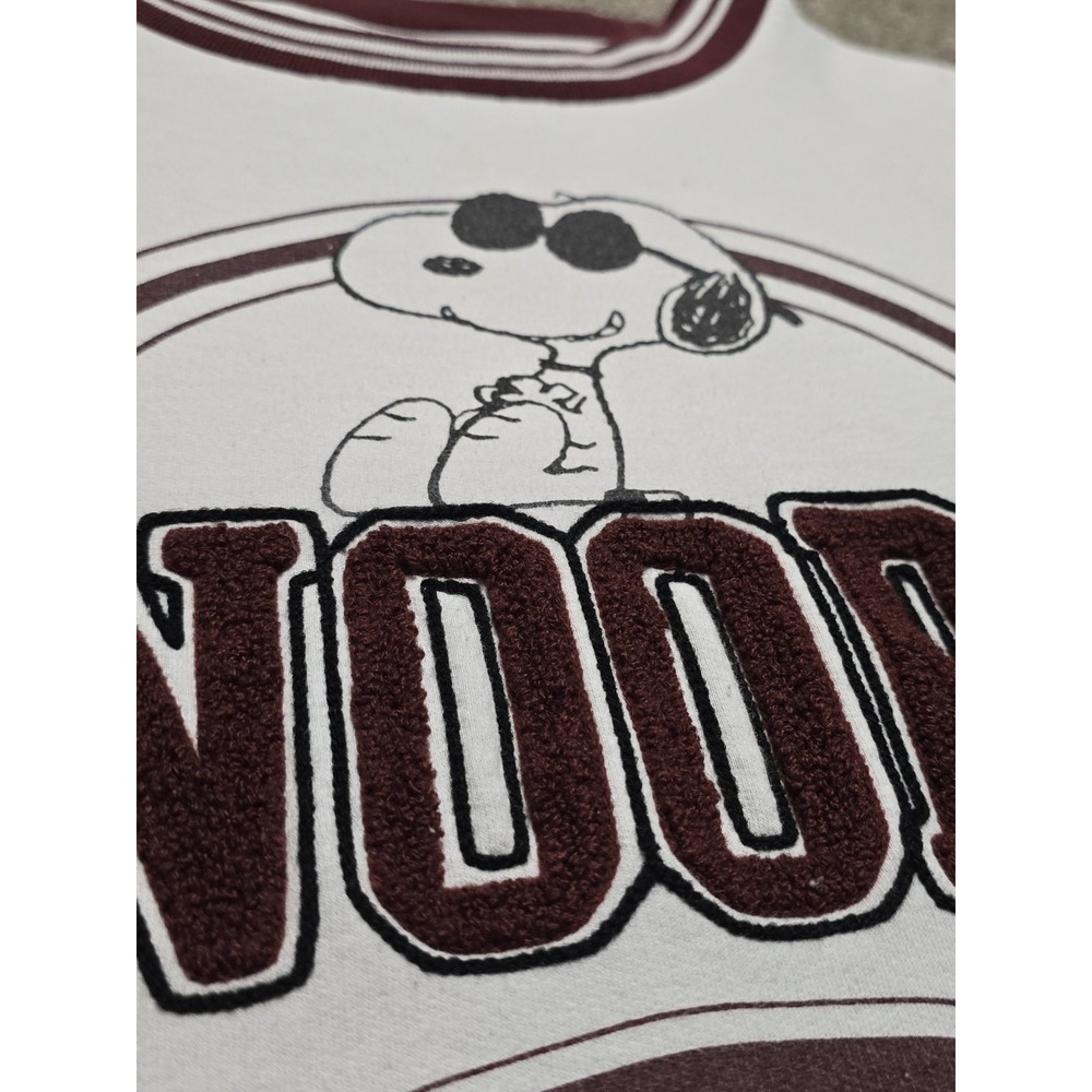 Cropped Snoopy Peanuts‎ Sweatshirt Womens XL Graphic 1950 Athletic Sweater - Picture 8 of 15